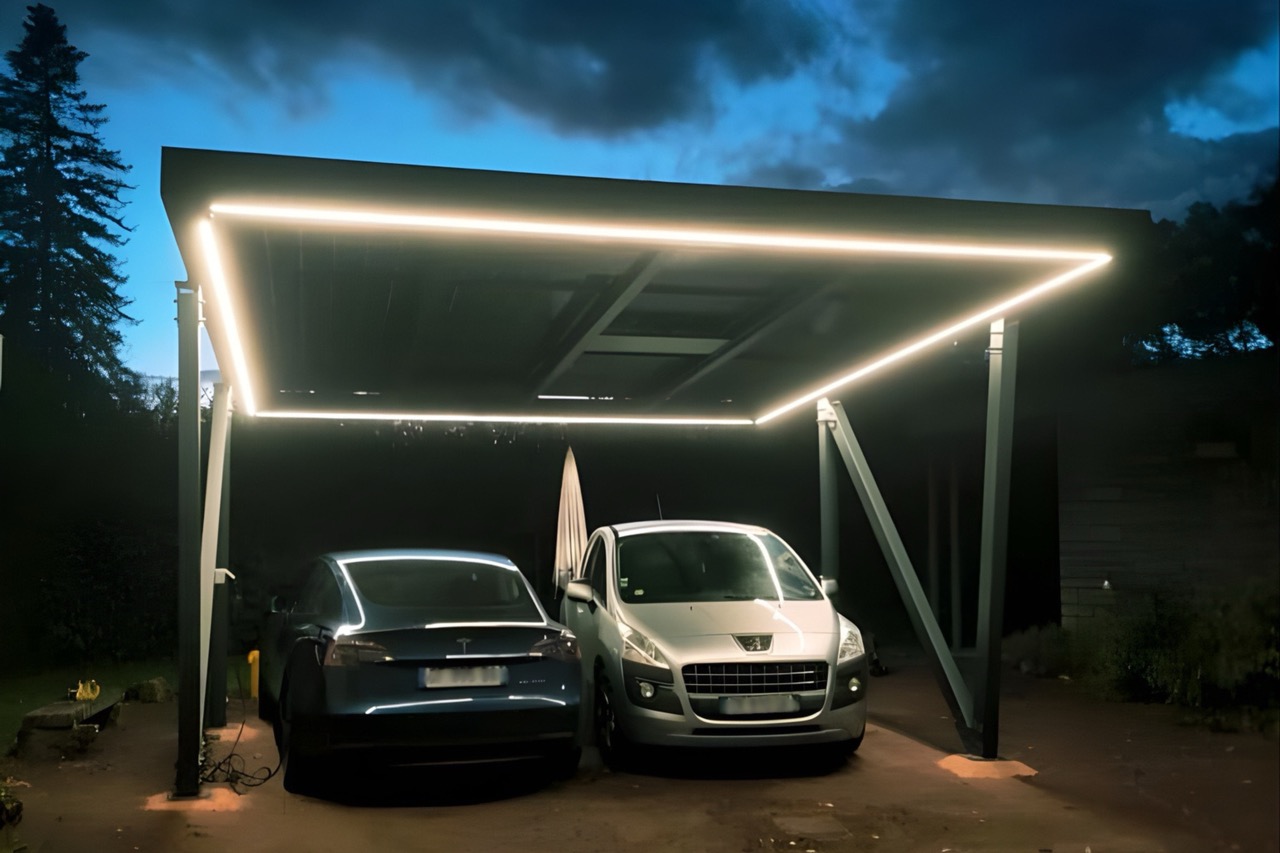 carport solaire pour deux voitures